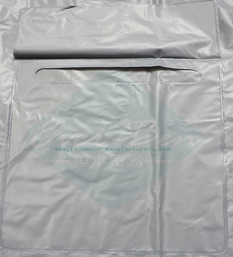 Grey PVC mens pvc raincoat pockets